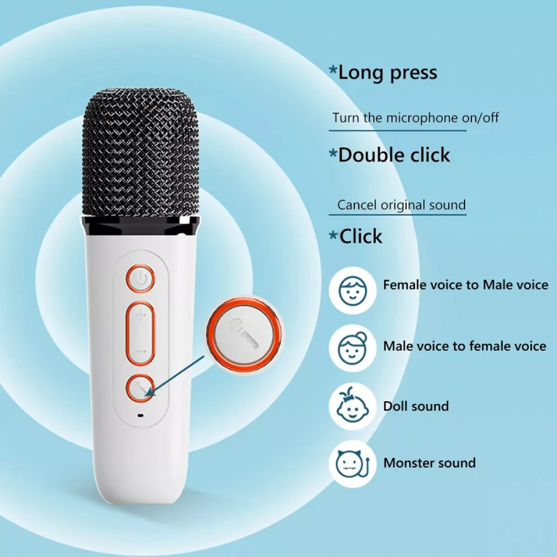 Comprar Parlante Bluetooth Con Microfono Karaoke en Electroshopy - Ángulo 2